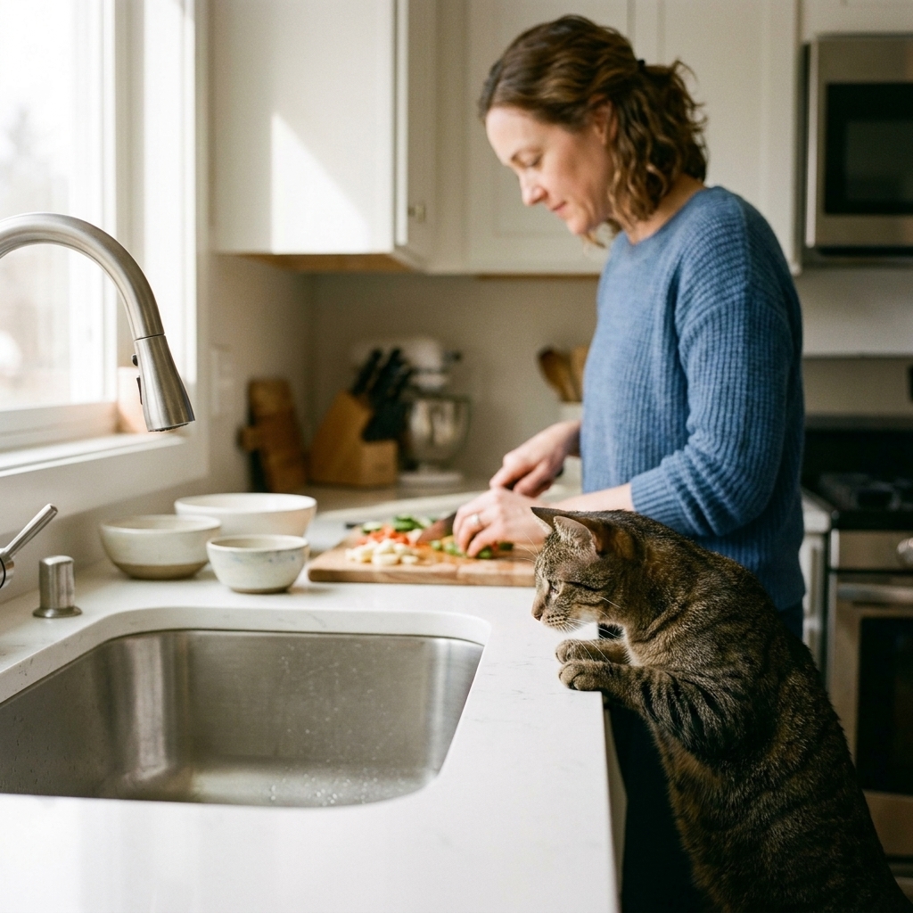 How to Stop a Cat From Jumping on Kitchen Counters