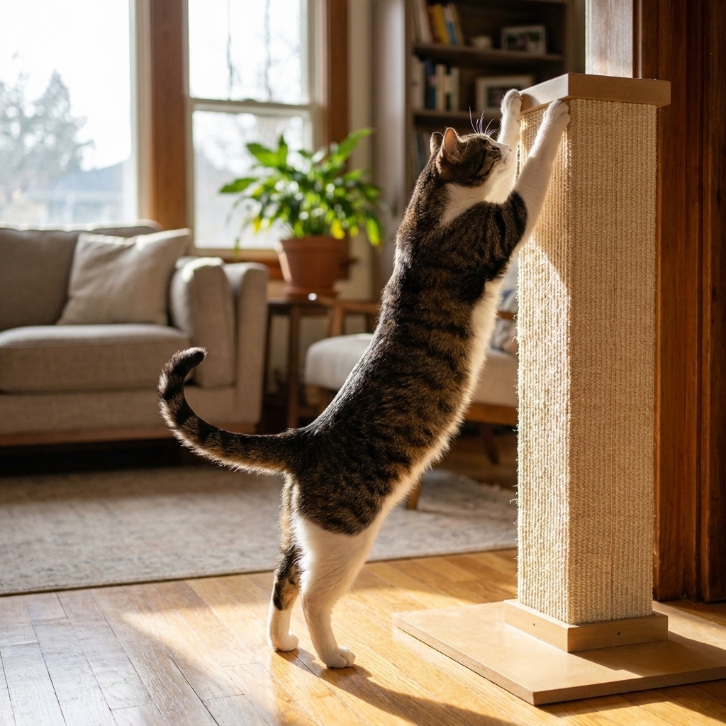 Train Your Cat to Use a Scratching Post